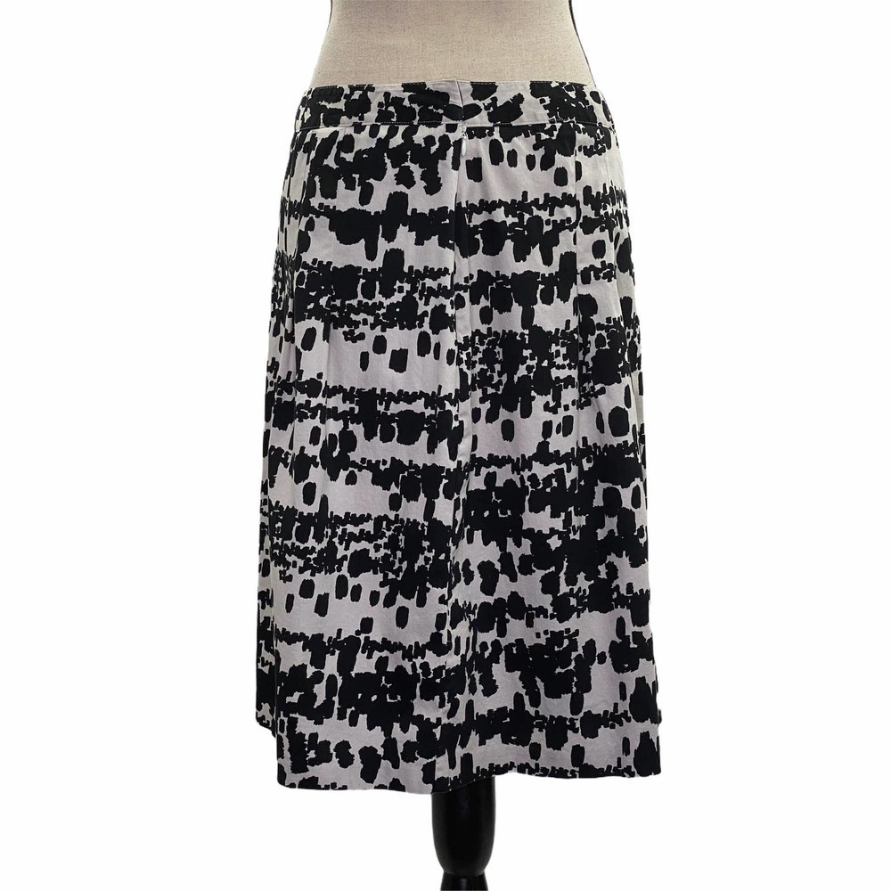 BLACK White Printed A-Line Skirt